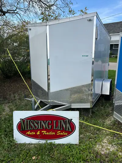 New, 2024 model 6x10 all Aluminum with 6’6” interior height,rear barn doors , single 3500 axle , cal...