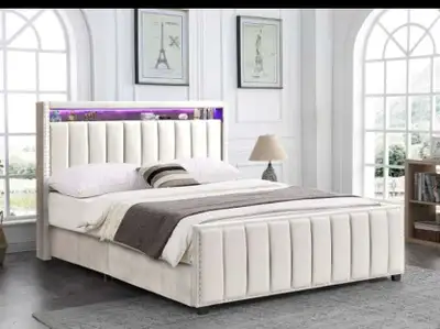Brand New Bedframe with storage Headboard!!, View more