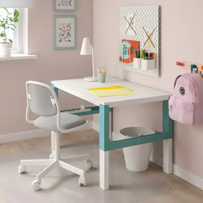 Bureau & chaise rose enfant IKEA, View more