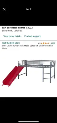 Twin bed frame with slide 