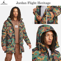 Nike Jordan Flight Heritage Camo Parka Coat Jacket DC9679-333 Si