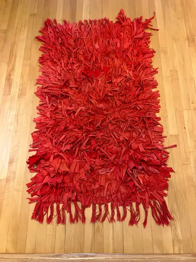 Small Red shag rug, View more