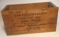 VINTAGE CANADIAN INDUSTRIES LIMITED CIL FIREWORKS FUSEES CRATE