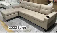4 Seater Beige Color Beautiful Sectional Sofa with Delivery 
