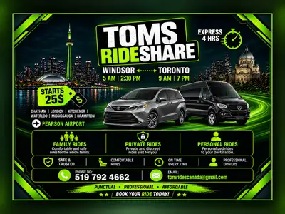 ❌ Toronto to Windsor Daily Ride Available❌, View more