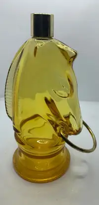 AVON Bottle - Amber Glass horse with brass bit