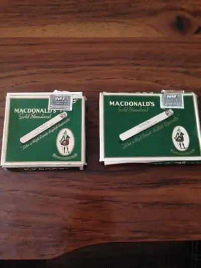 ---- 2 old opened empty macdonalds cigarette pack - $10 ----