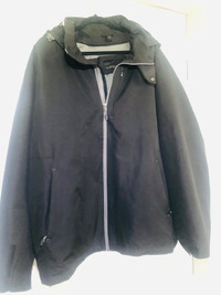 Men’s 2XL lined storm jacket with attachable hood 
