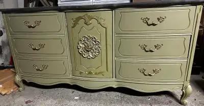 BEAUTIFULLY REFINISHED SAGE GREEN DRESSER, View more