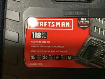 For sale is a Craftsman 118 piece tool set. New in case. $30
