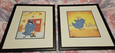 Selling a set of Ned's Newt framed animation cels, they are both professionally framed from the orig...