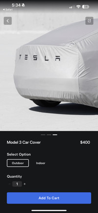 Used Tesla Model 3 outdoor Factory Car Cover