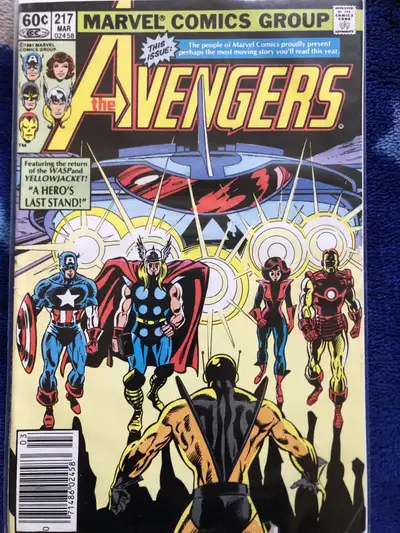 Marvel Comic's THE AVENGERS #217 "A Hero's Last Stand!" in GREAT CONDITION. Buyer would have to pay...