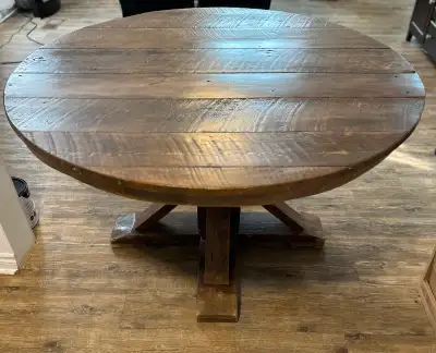 Negotiable! 52” round rustic dining table