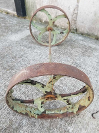 7-1/2" antique metal wheels off hand cart