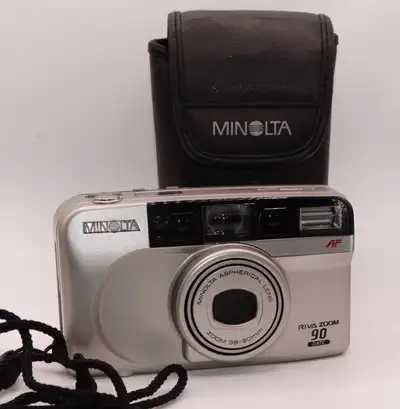 Minolta Riva Zoom 90 Date 35MM Point and Shoot Film Camera, View more