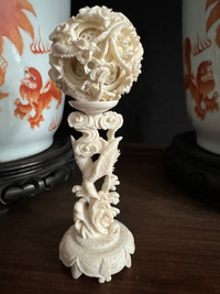 Antique Chinese ivory carved 