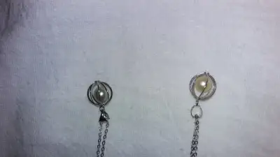 pearl necklace  with  silver chain, View more