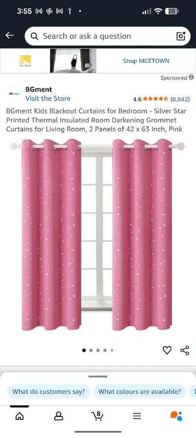 BGment Kids Blackout Curtains for Bedroom - Silver Star.2 panels, View more