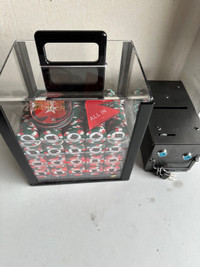 700 poker chip with Case & Rake box 
