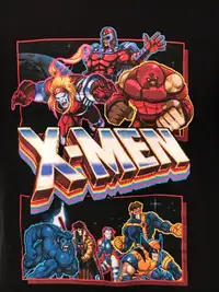 Retro 1990s X Men Arcade Video Game Marvel Comics T Shirt Large