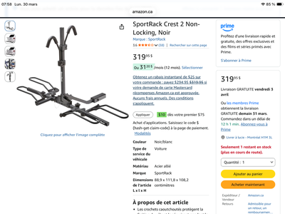 Support d’auto pour 2 vélos, View more