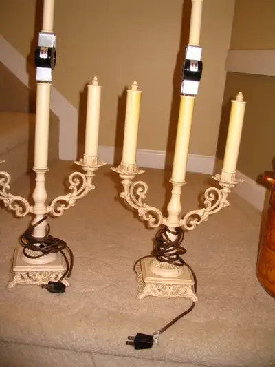 SET OF VINTAGE CANDLESTICK LAMPS, View more