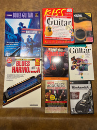  Collection of how to play guitar books and CDs   