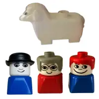 Année 80, vintage 3 figurines Lego duplo et mouton