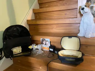Medela double electric breast pump back pack compact travel case, View more