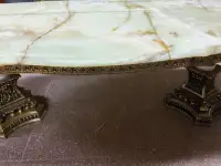 Marble Top & Brass Coffee Table (heavy)