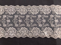 Lace Trim Embroidered on Mesh Scalloped Floral 5.8" x 1.1 yds