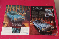 TWO 1977 LINCOLN VERSAILLES IN WOLRD TRADE CENTERS VINTAGE ADS