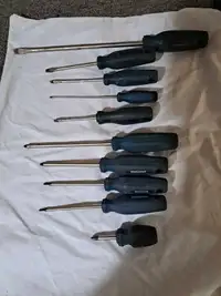 10 different sized screwdrivers, set