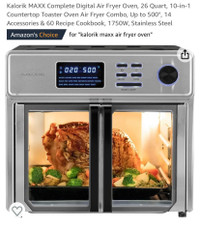  New Kalorik MAXX Complete Digital Air Fryer Oven, 26 Quart, 10-