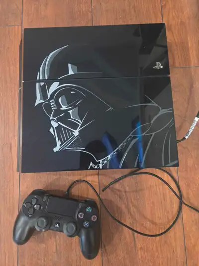 Darth Vader ps4 500GB. Does not come with original controller. No games, all hookups.