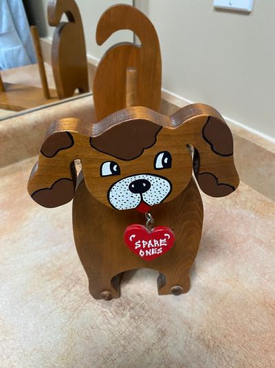Toilet Paper Holder - Wooden Dog Paper Holder, holds 4 rolls, $8.00 ea Pick up in Port Rowan