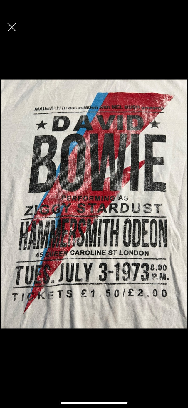 Mens Size XL David Bowie Shirt Ziggy Stardust Rock Music  Tshirt in Men's in Kingston - Image 2