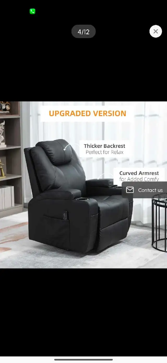 Massage Recliner Chair, Swivel Nursery Rocker Chair in Chairs & Recliners in Markham / York Region - Image 6