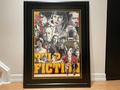 Selling a large piece of home decor/wall art collectible. This is an exceptional framed retro movie...