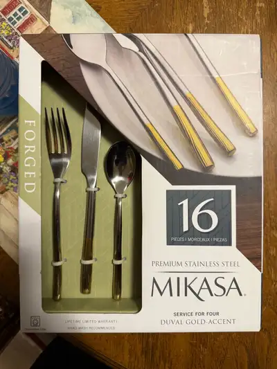 NEW! - Mikasa Duval Gold Cutlery Set, View more