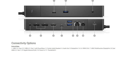 DELL WD19TB Thunderbolt Docking with 180W AC Power Adaptor, View more