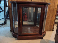Glass Front Curio Cabinet with Glass Shelf and Light