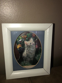 Vintage small shadow box kitten picture frame/firm price 
