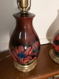 Moorcroft pottery lamps