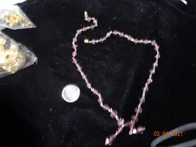 Necklace,  vintage/antique. made of individual amethysts,14.5", View more
