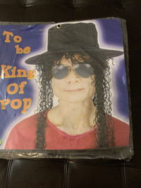 Halloween costume accessories Michael Jackson hat with hair 