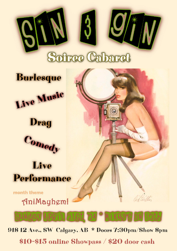 Sin & Gin Soiree Cabaret - 'AniMayhem!' in Events in Calgary