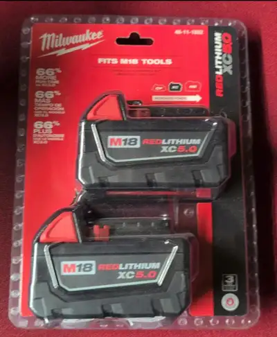 Brand New. Milwaukee M18 REDLITHIUM XC5.0 Battery 2-Pack, View more