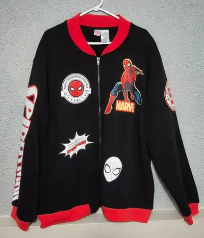 Marvel Spiderman Varsity Jacket Full Zip Men's Size XL, View more